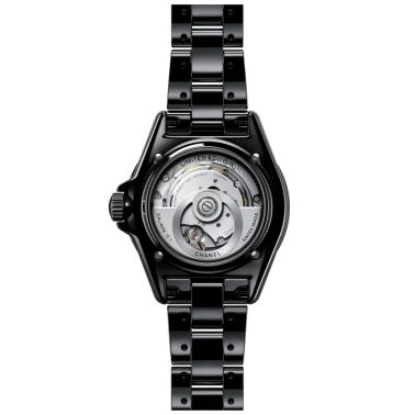 Montre CHANEL J12 BLUSH automatique cadran noir et bracelet céramique noir 38 mm
