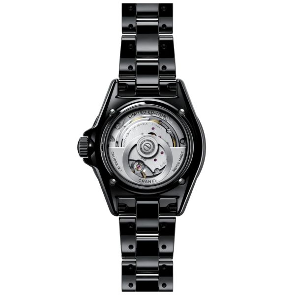 Montre CHANEL J12 BLUSH automatique cadran noir et bracelet céramique noir 38 mm