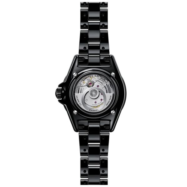 Montre CHANEL J12 BLUSH automatique cadran noir et bracelet céramique noir 33 mm