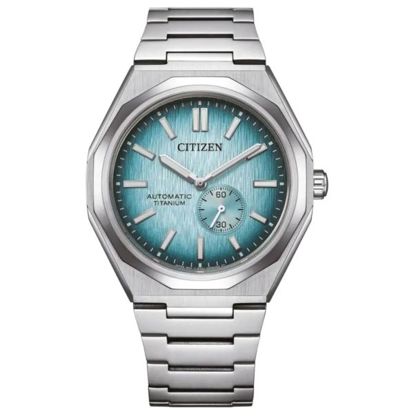 Citizen Super Zenshin 60 Super Titanium Automatic Watch with Blue Dial and Titanium Bracelet, 40.5 mm