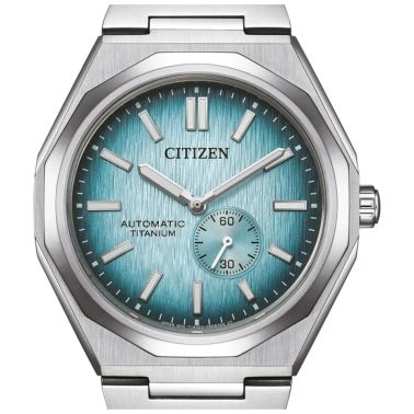 Citizen Super Zenshin 60 Super Titanium Automatic Watch with Blue Dial and Titanium Bracelet, 40.5 mm