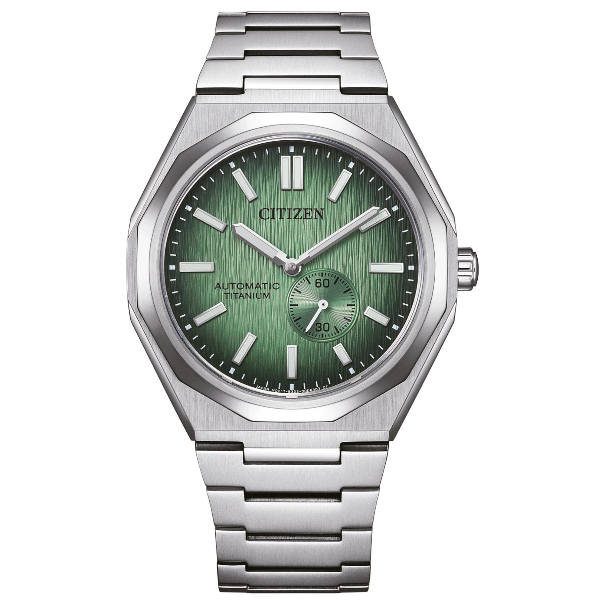 Citizen Super Zenshin 60 Super Titanium Automatic Watch with Green Dial and Titanium Bracelet, 40.5 mm