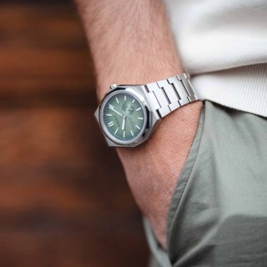 Citizen Super Zenshin 60 Super Titanium Automatic Watch with Green Dial and Titanium Bracelet, 40.5 mm