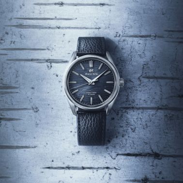 Montre Grand Seiko Evolution 9 "Moonlit Birch" Hi-Beats mécanique cadran bleu bracelet cuir 38,6 mm