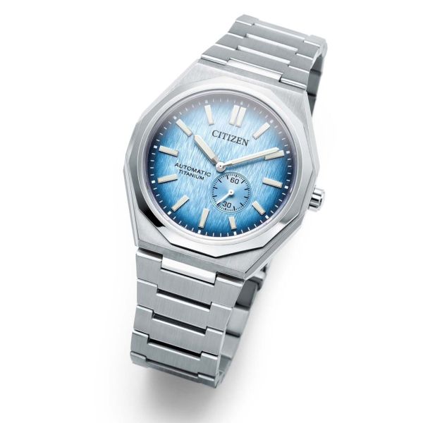 Citizen Super Zenshin 60 Super Titanium Automatic Watch with Blue Dial and Titanium Bracelet, 40.5 mm