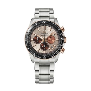 Montre Grand Seiko Evolution 9 "Sunrise" Tentagraph chrono automatique Hi-Beats titane cadran rose bracelet titane 43,2 mm