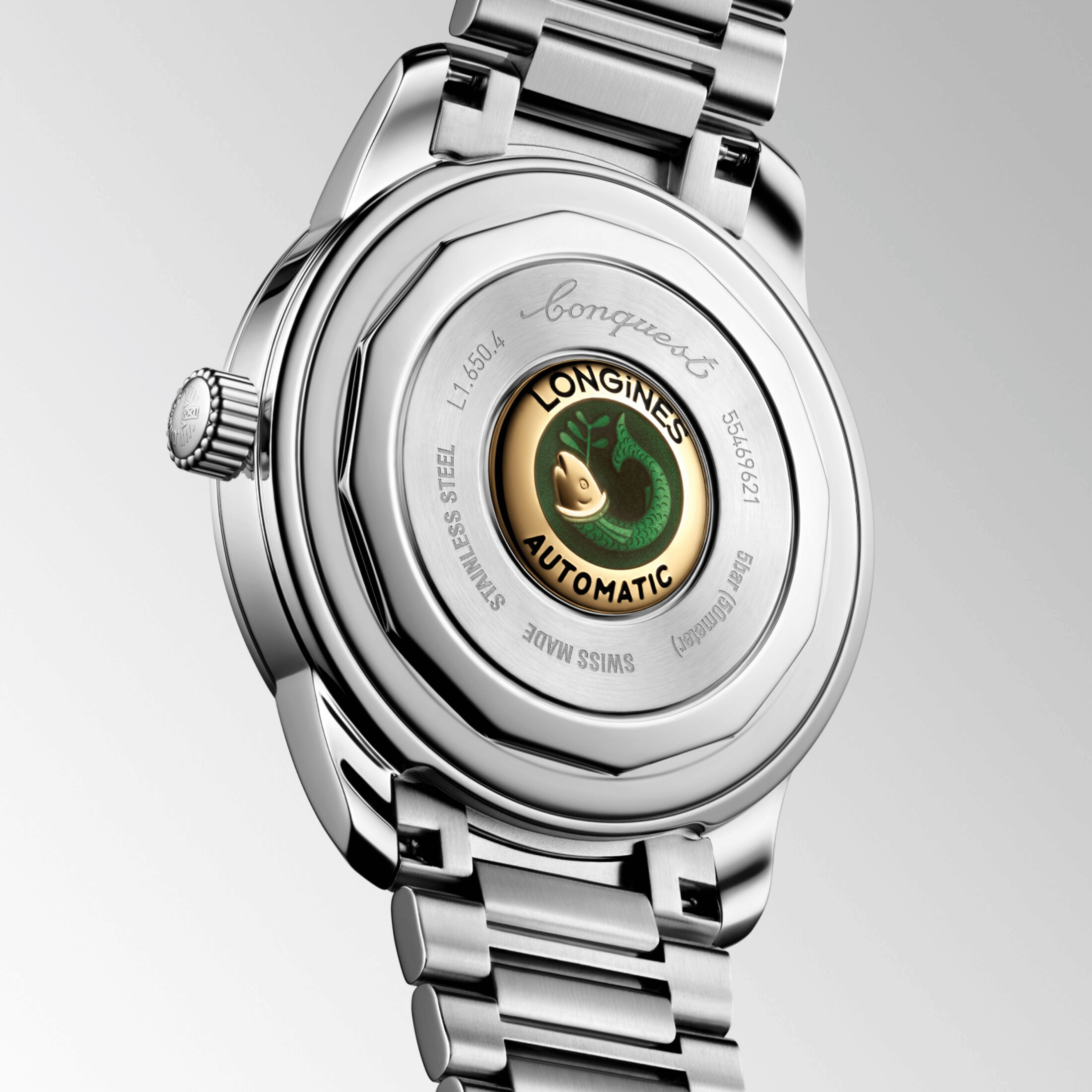 Montre Longines Conquest Heritage automatique cadran vert bracelet acier 40 mm