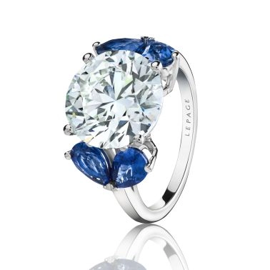 Lepage L’Eternelle ring in white gold, diamond and sapphires