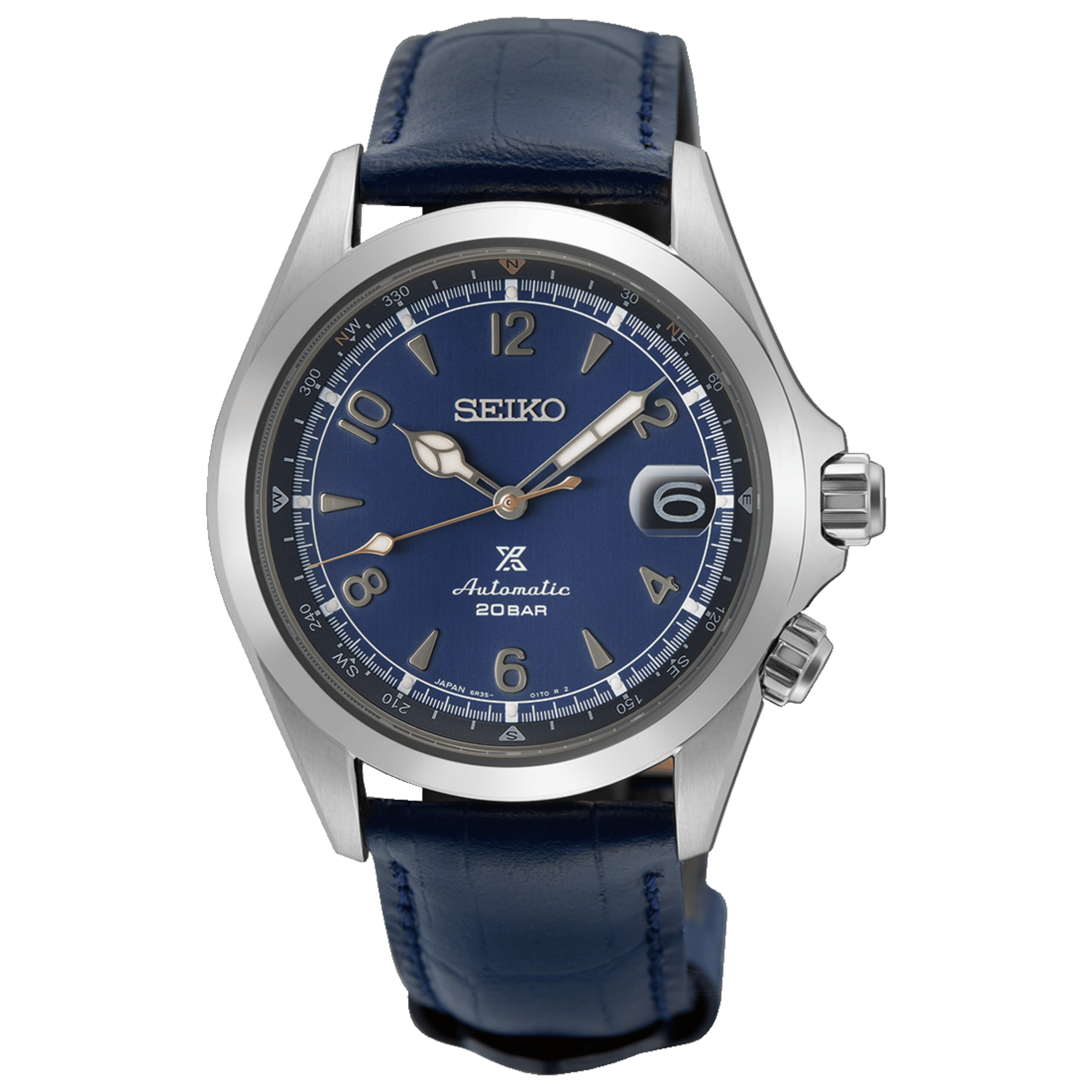 Seiko Prospex Alpinist "Night Sky" European Edition automatic blue dial leather strap 39,5 mm
