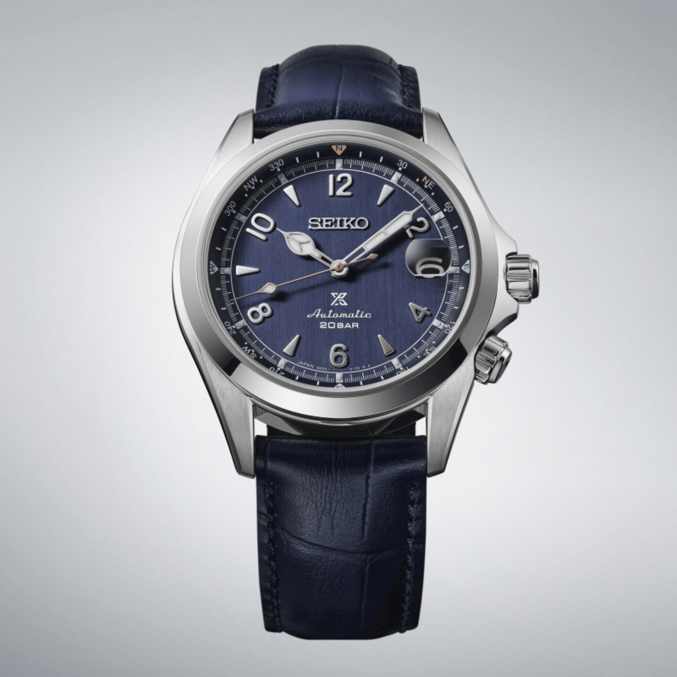 Seiko Prospex Alpinist "Night Sky" European Edition automatic blue dial leather strap 39,5 mm
