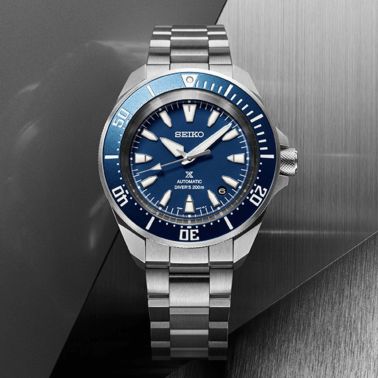 Montre Seiko Prospex Diver's Samurai automatique cadran bleu bracelet acier 41,7 mm
