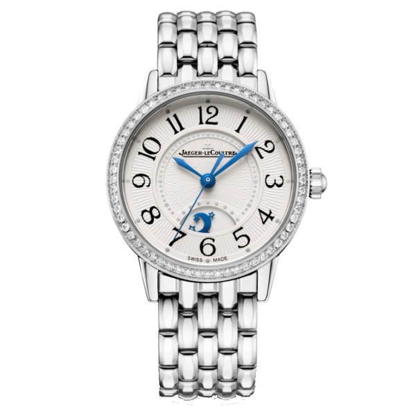 Montre Jaeger-LeCoultre Rendez-Vous Night & Day automatique cadran argent lunette sertie bracelet acier 29 mm