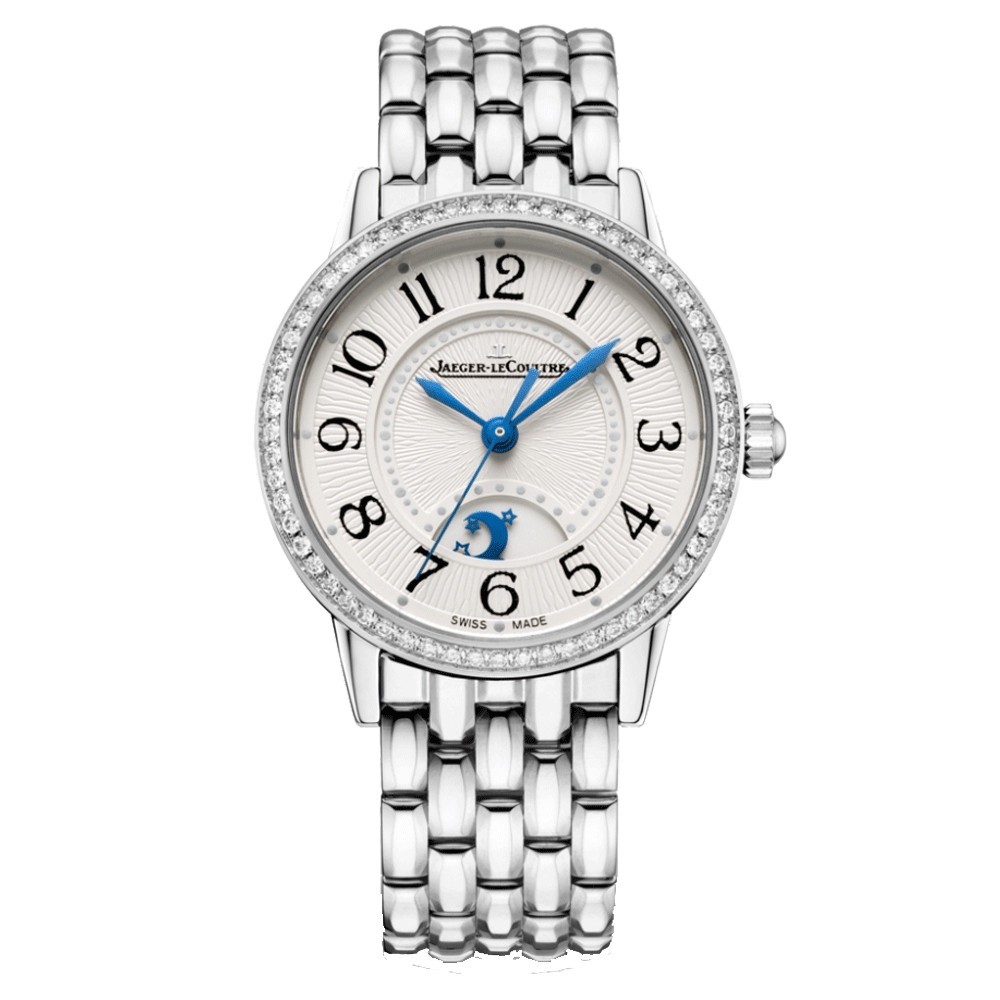 Montre Jaeger-LeCoultre Rendez-Vous Night & Day automatique cadran argent lunette sertie bracelet acier 29 mm