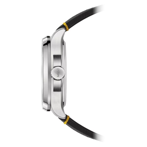 Montre Mido Multifort TV Big Date automatique cadran noir bracelet tissu noir 40 mm
