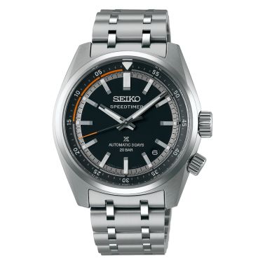 Montre Seiko Prospex Speedtimer Automatique cadran noir bracelet acier 39,5 mm