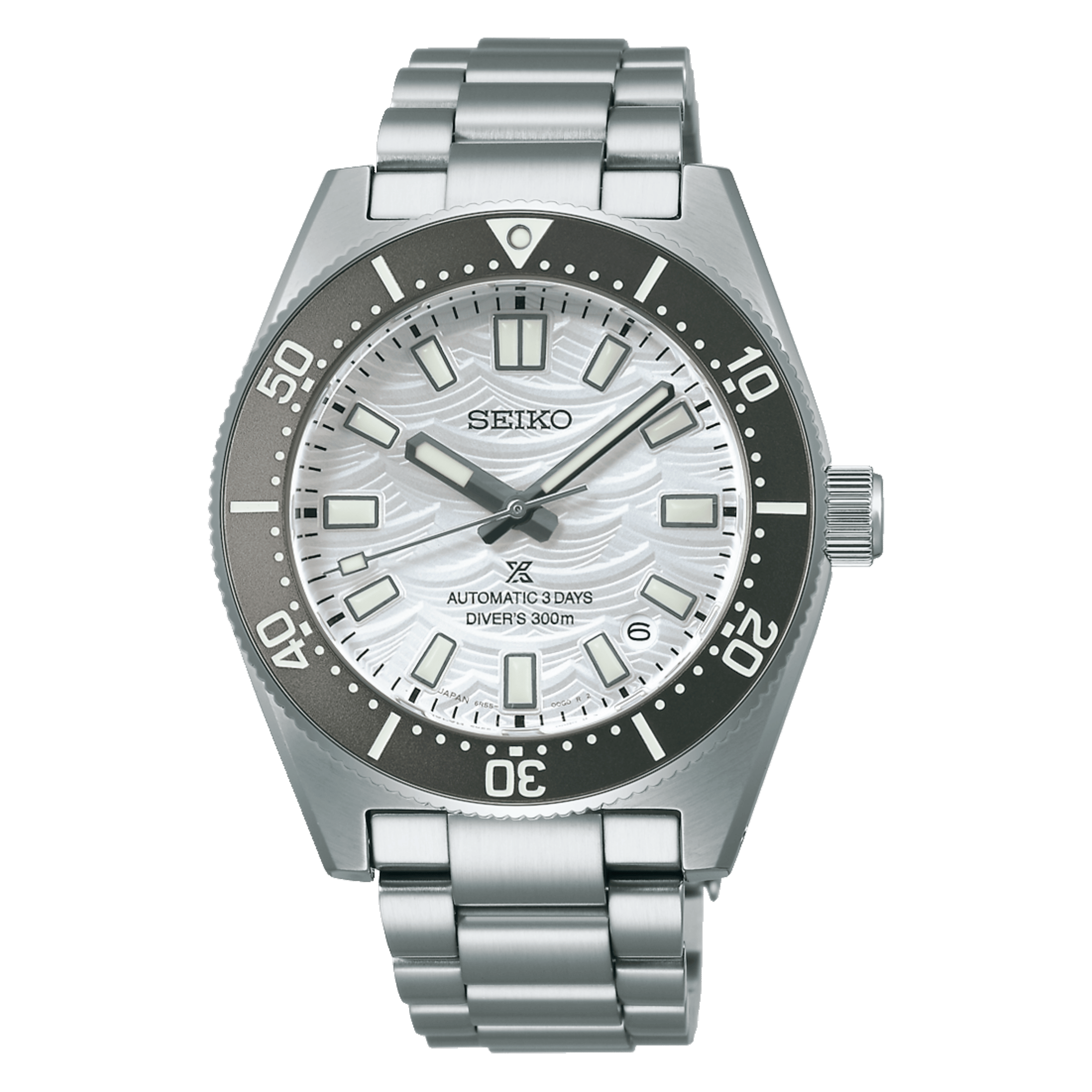Montre Seiko Prospex 1965 Heritage Diver automatique argenté blanc bracelet acier 40 mm