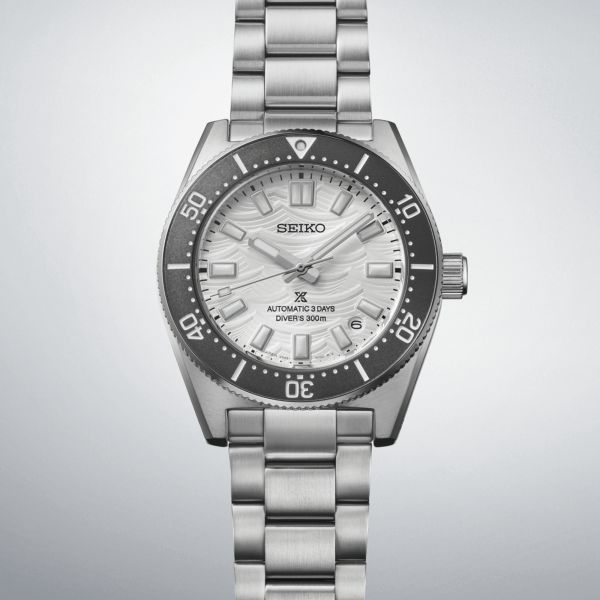 Montre Seiko Prospex 1965 Heritage Diver automatique argenté blanc bracelet acier 40 mm
