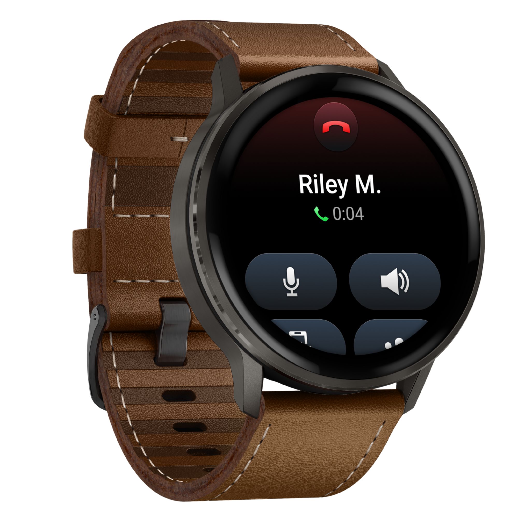 Montre Garmin Venu 4 AMOLED Gray bracelet cuir marron et silicone noir 45 mm