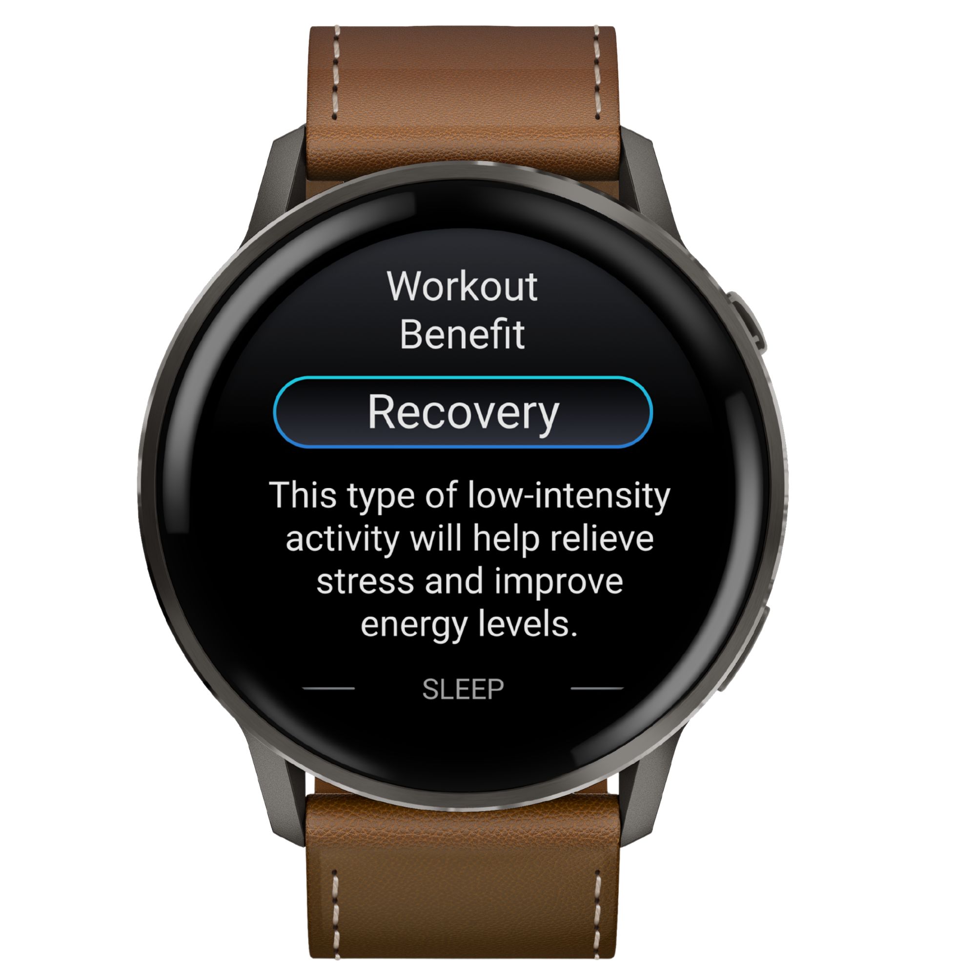 Montre Garmin Venu 4 AMOLED Gray bracelet cuir marron et silicone noir 45 mm