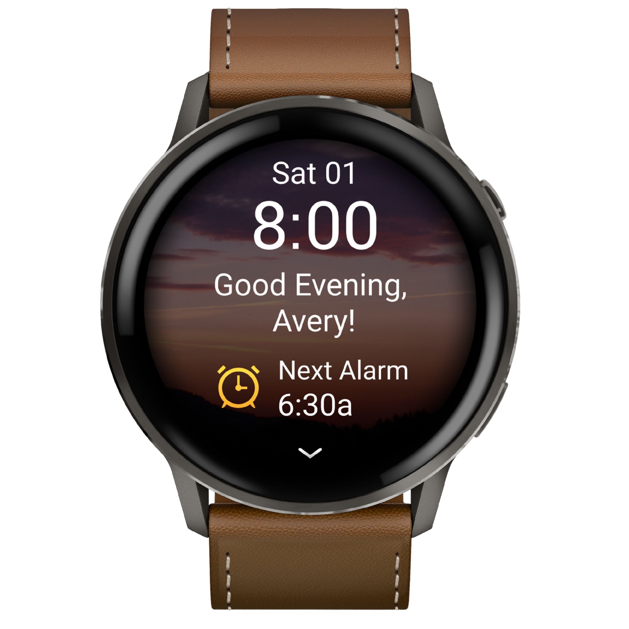 Montre Garmin Venu 4 AMOLED Gray bracelet cuir marron et silicone noir 45 mm