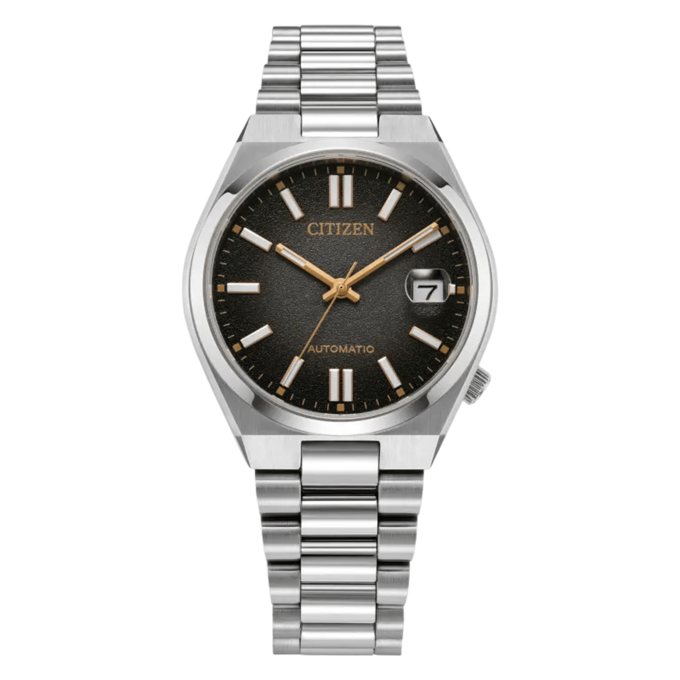 Montre Citizen Tsuyosa 37 mm Time Split automatique cadran noir bracelet acier 37 mm