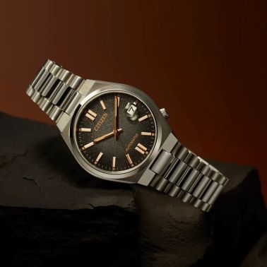 Montre Citizen Tsuyosa 37 mm Time Split automatique cadran noir bracelet acier 37 mm