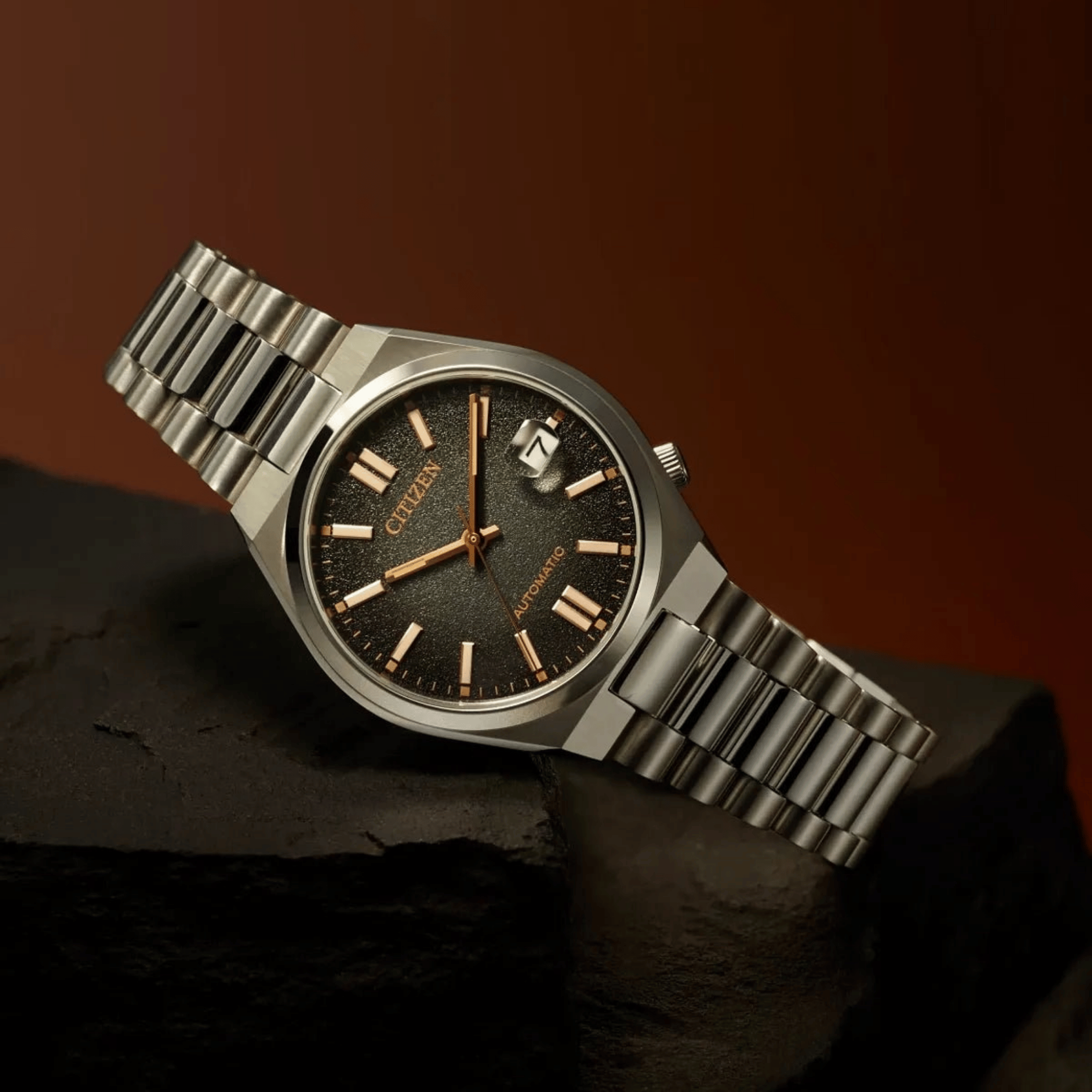 Montre Citizen Tsuyosa 37 mm Time Split automatique cadran noir bracelet acier 37 mm