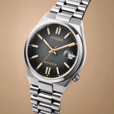 Montre Citizen Tsuyosa 37 mm Time Split automatique cadran noir bracelet acier 37 mm