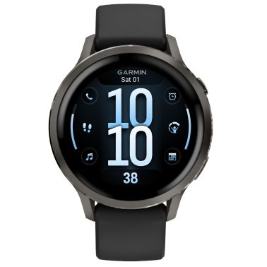 Montre Garmin Venu 4 AMOLED Gray bracelet silicone noir 41 mm