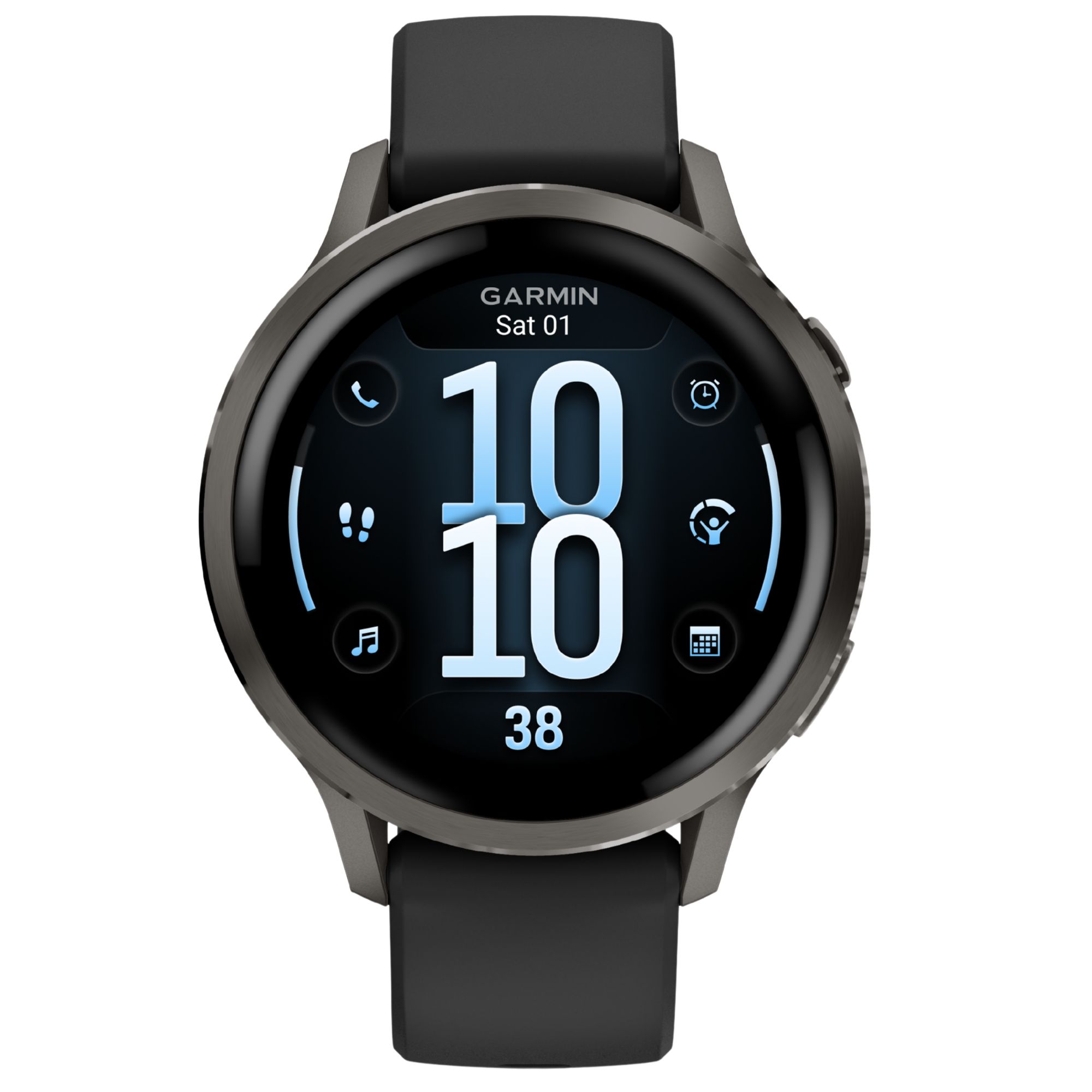 Montre Garmin Venu 4 AMOLED Gray bracelet silicone noir 41 mm