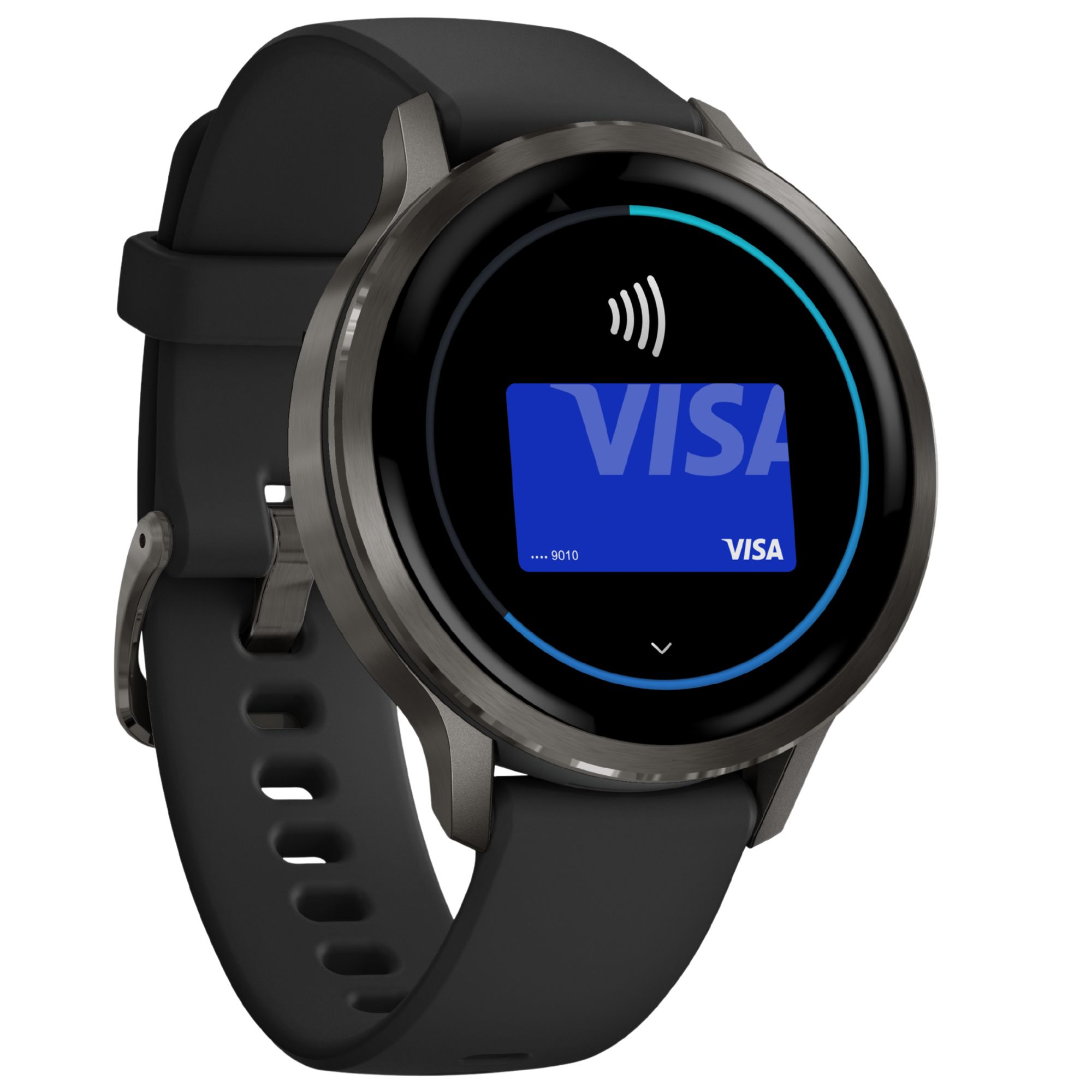 Montre Garmin Venu 4 AMOLED Gray bracelet silicone noir 41 mm