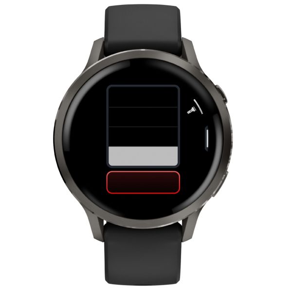 Montre Garmin Venu 4 AMOLED Gray bracelet silicone noir 41 mm