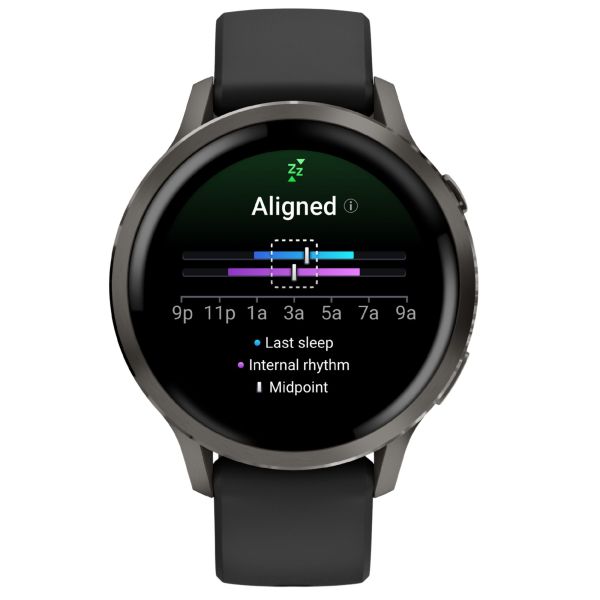 Montre Garmin Venu 4 AMOLED Gray bracelet silicone noir 41 mm