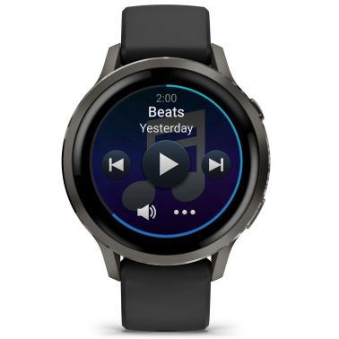 Montre Garmin Venu 4 AMOLED Gray bracelet silicone noir 41 mm