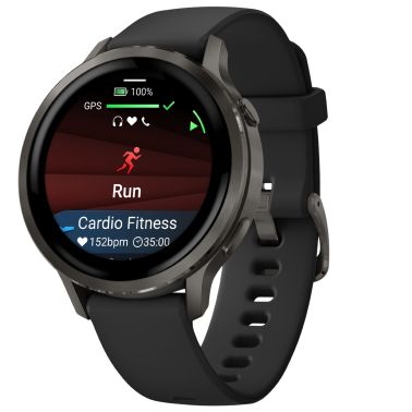 Montre Garmin Venu 4 AMOLED Gray bracelet silicone noir 41 mm