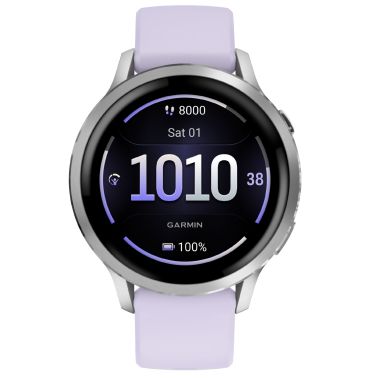 Montre Garmin Venu 4 AMOLED Silver bracelet silicone pervenche 41 mm