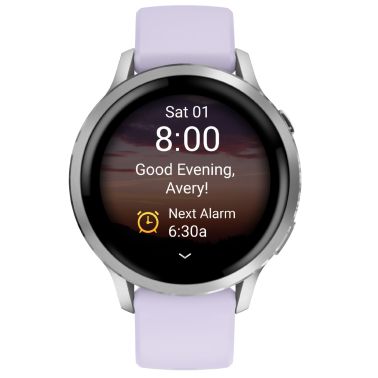 Montre Garmin Venu 4 AMOLED Silver bracelet silicone pervenche 41 mm
