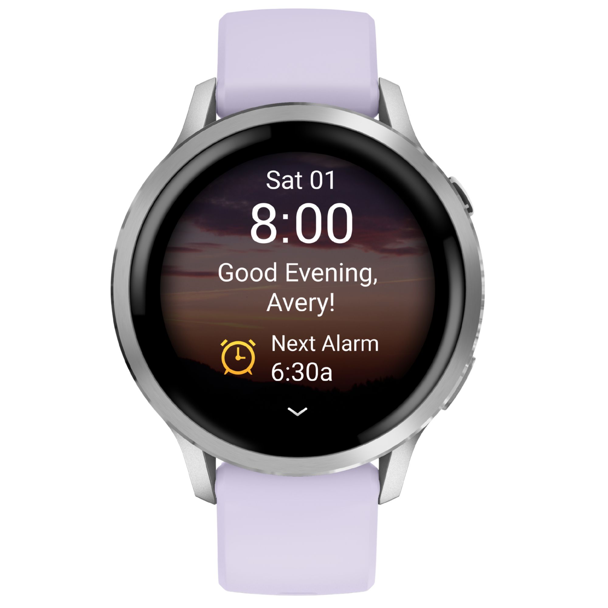 Montre Garmin Venu 4 AMOLED Silver bracelet silicone pervenche 41 mm