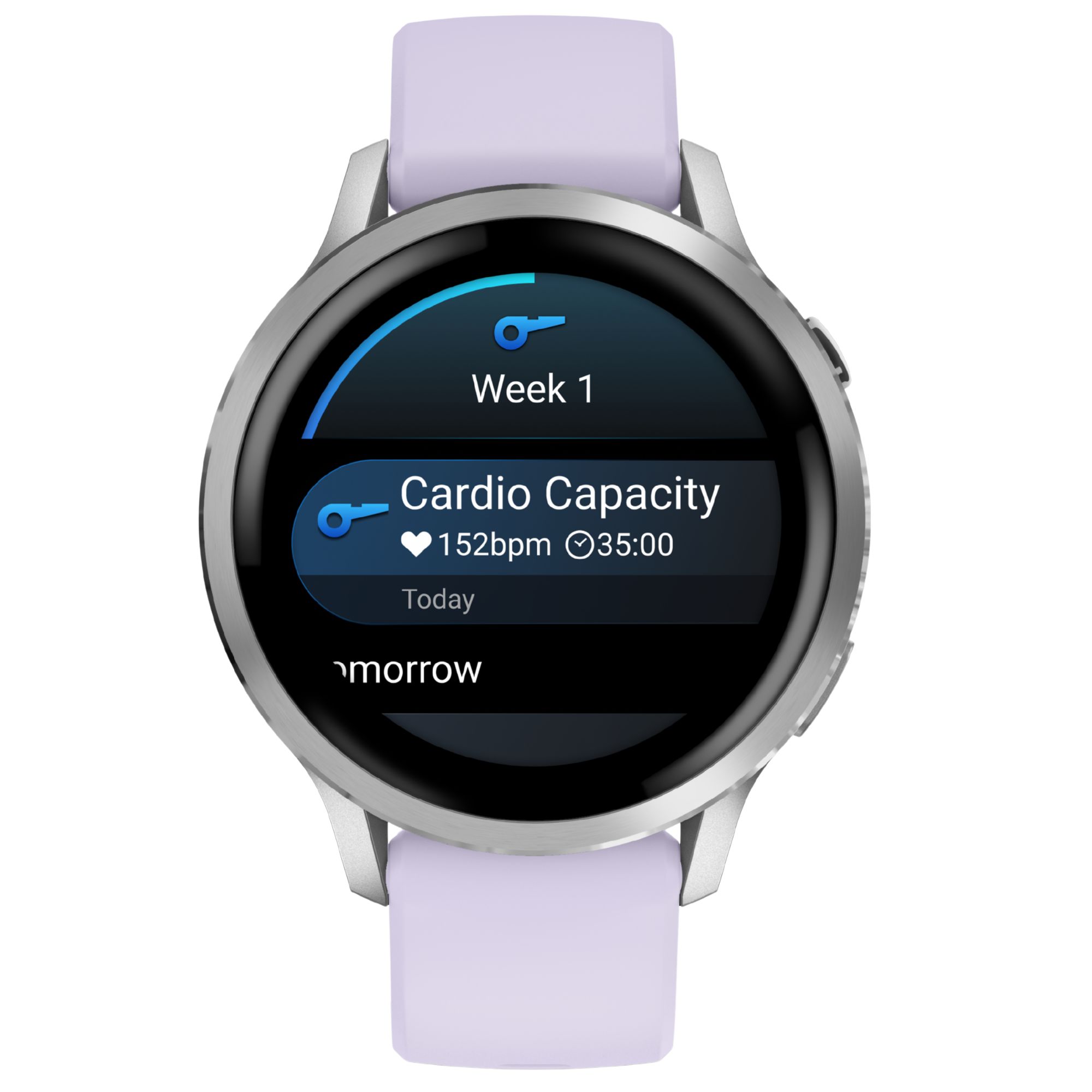 Montre Garmin Venu 4 AMOLED Silver bracelet silicone pervenche 41 mm