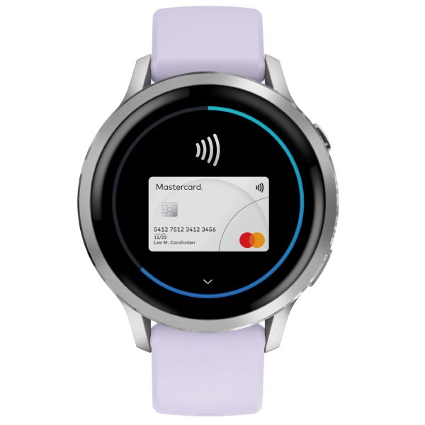 Montre Garmin Venu 4 AMOLED Silver bracelet silicone pervenche 41 mm