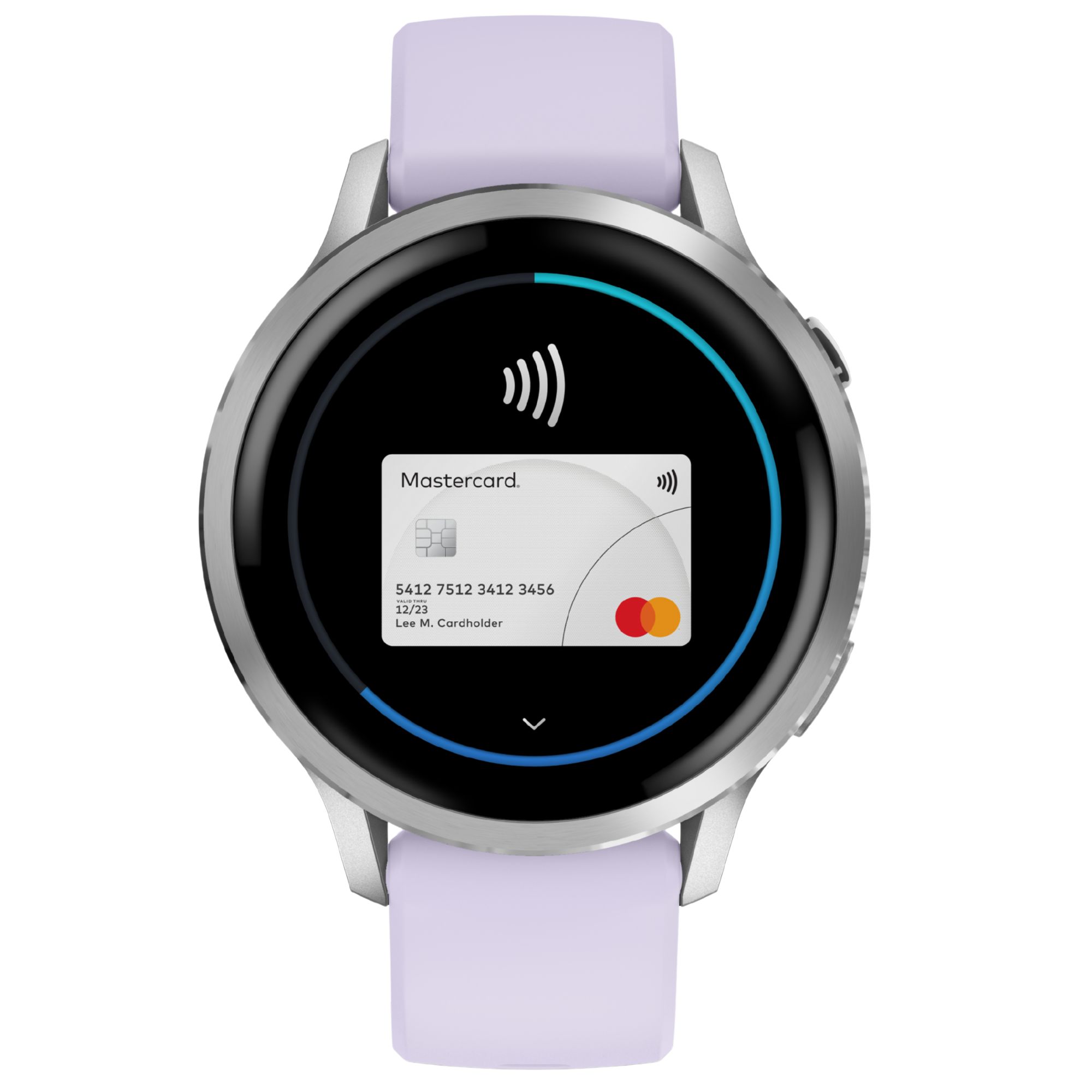 Montre Garmin Venu 4 AMOLED Silver bracelet silicone pervenche 41 mm