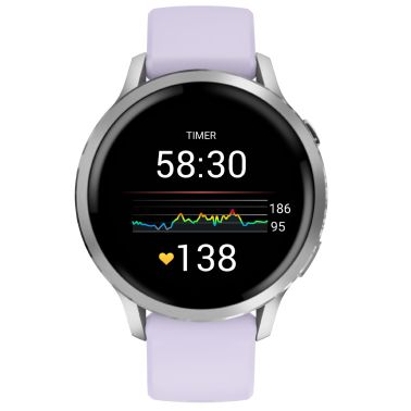 Montre Garmin Venu 4 AMOLED Silver bracelet silicone pervenche 41 mm
