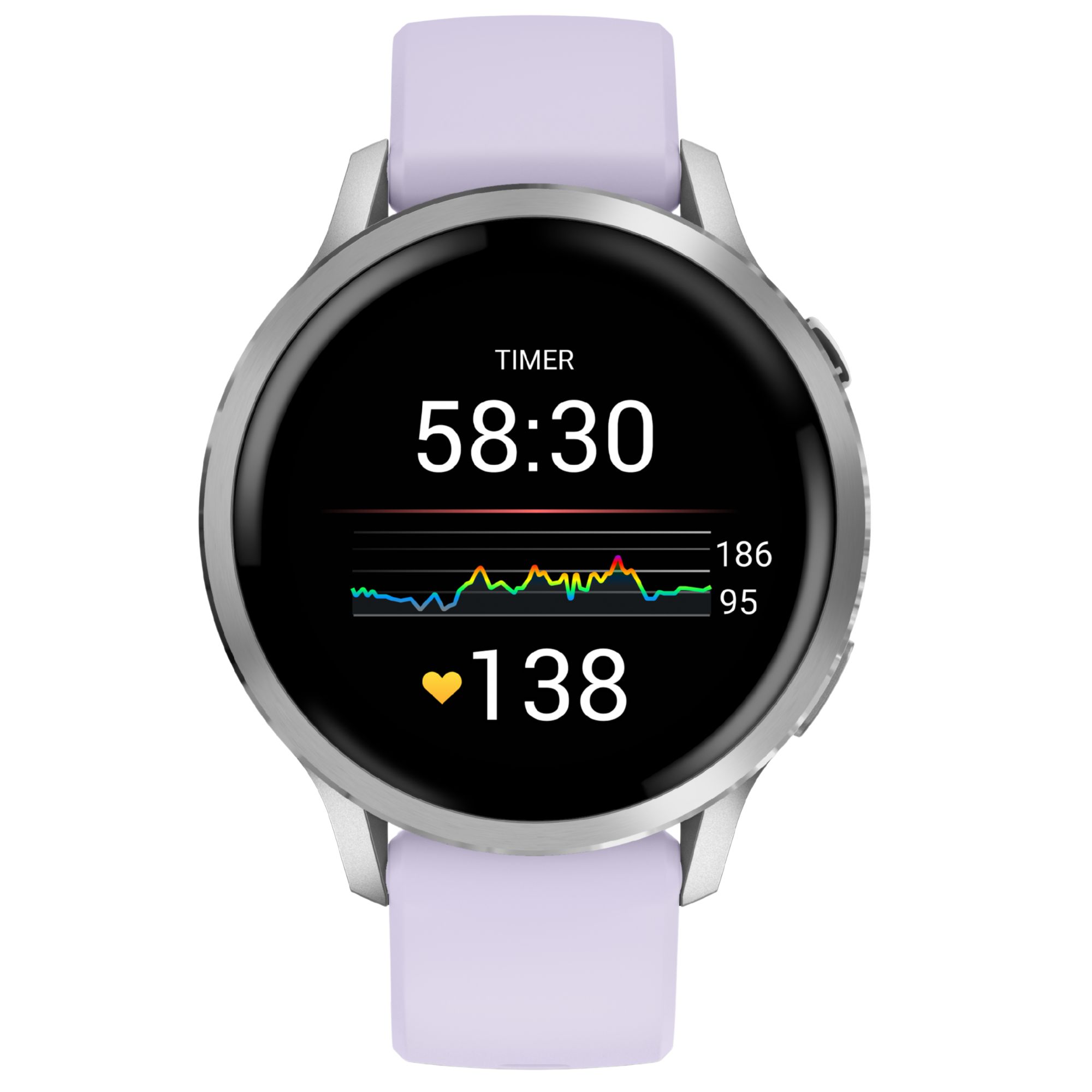 Montre Garmin Venu 4 AMOLED Silver bracelet silicone pervenche 41 mm