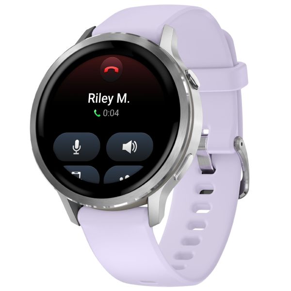 Montre Garmin Venu 4 AMOLED Silver bracelet silicone pervenche 41 mm