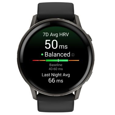Montre Garmin Venu 4 AMOLED Gray bracelet silicone noir 45 mm