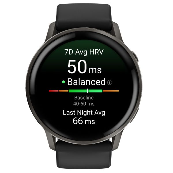 Montre Garmin Venu 4 AMOLED Gray bracelet silicone noir 45 mm
