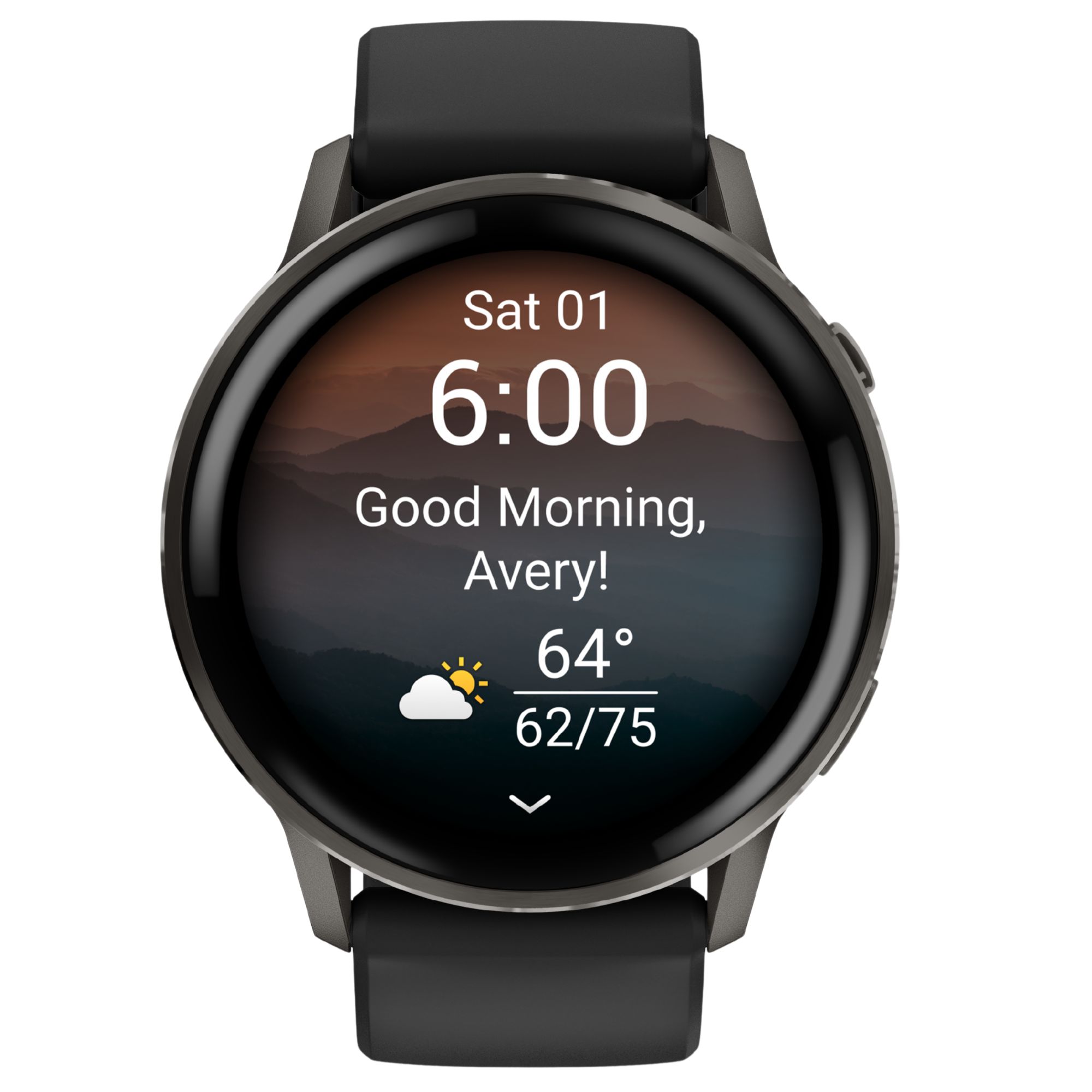 Montre Garmin Venu 4 AMOLED Gray bracelet silicone noir 45 mm