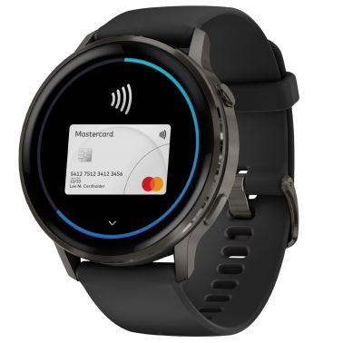 Montre Garmin Venu 4 AMOLED Gray bracelet silicone noir 45 mm