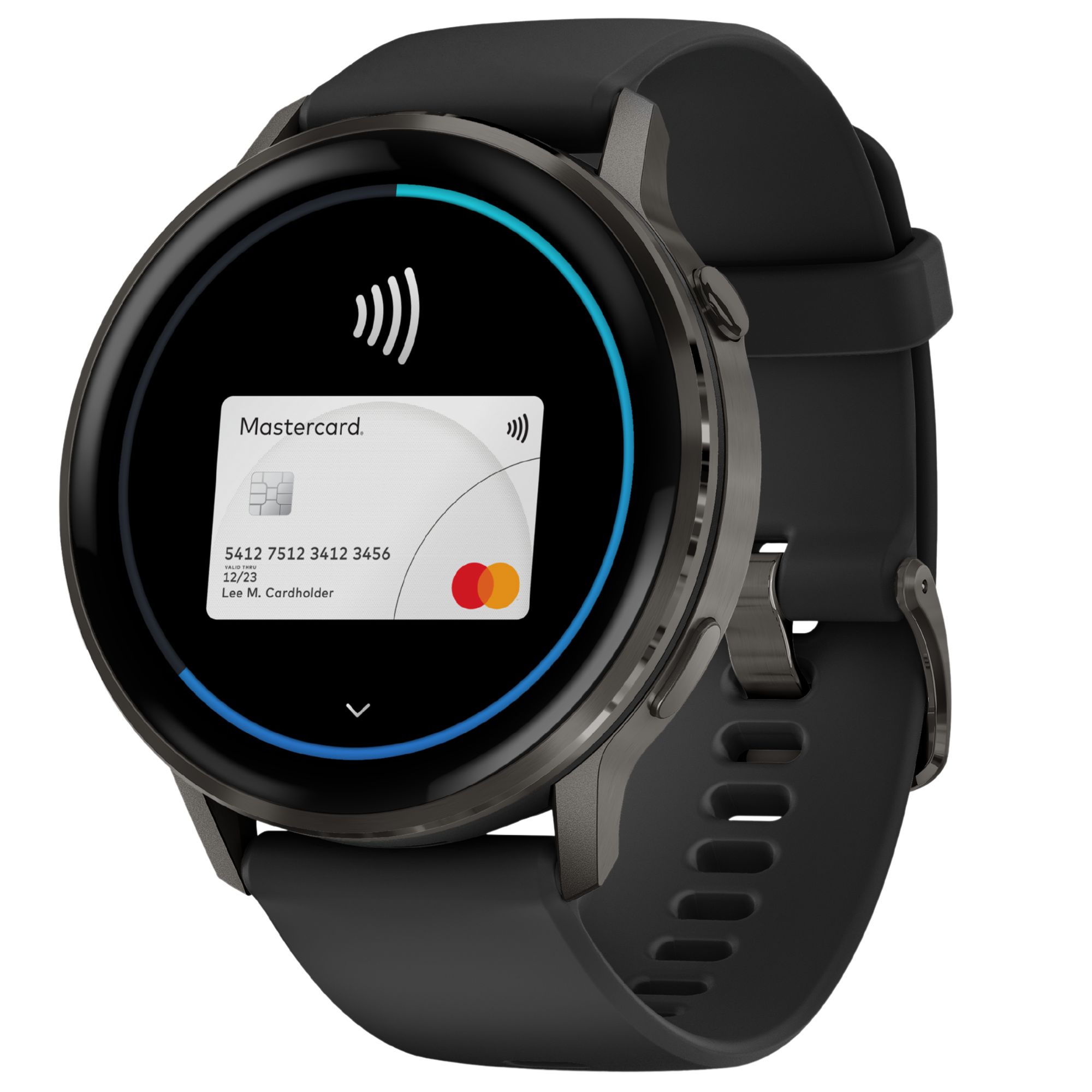 Montre Garmin Venu 4 AMOLED Gray bracelet silicone noir 45 mm