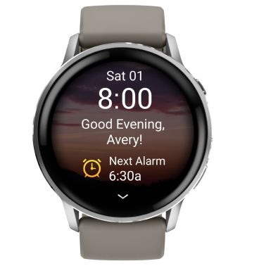 Montre Garmin Venu 4 AMOLED Silver bracelet silicone gris 45 mm